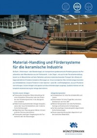 Übersicht Transportlösungen und Material-Handling für die keramische Industrie